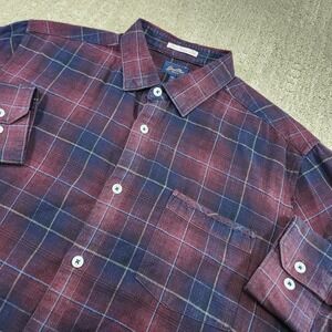 Good Man Brand Shirt Men Medium Windowpane Plaid Button Up Cotton Russell Wilson